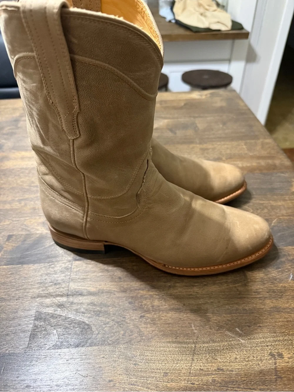 Tecovas The Earl Men's Taupe Leather Western Boots - Picture 3 of 5
